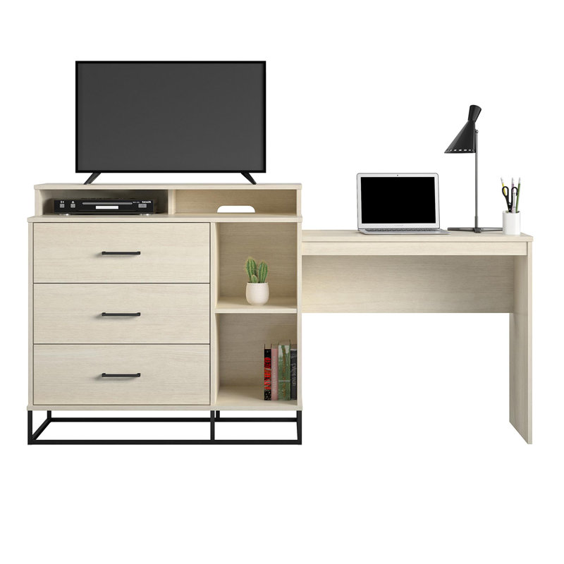 Novogratz Kelly 3in1 Media Dresser and Desk Combo & Reviews Wayfair